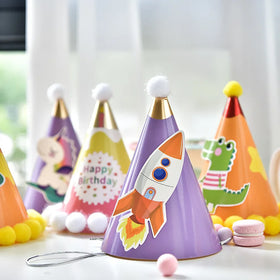 Party Supplies Decorations Hat Birthday Party Supplies Colorful unicorn crocodile Design Birthday Hat