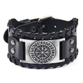 Fashion Adjustable Wide Leather Bracelet Personalized Cool Punk Bracelet Vintage Pirate Compass Bracelet for Men
