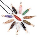 Naturel Agate 32X8MM Twisted Crystal Hexagonal Pillar Pendant Gemstone Necklaces for Women Charms Necklace Witchcraft Jewelry