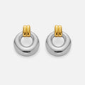 Dazan New INS Winter Trendy 18k Pvd Gold Plated Stainless Steel Boho Polished Super Shine Circle Hoop Mixed Circle Earrings