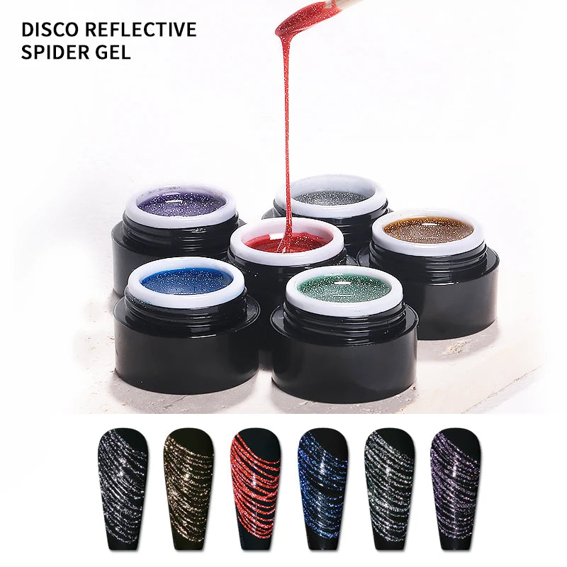 JTING Hot Popular 6colors Nail Art Uv Gel Spider Nail Gel Collection Broken Drill Sericin Efflective Bungee Wire Drawing Gel
