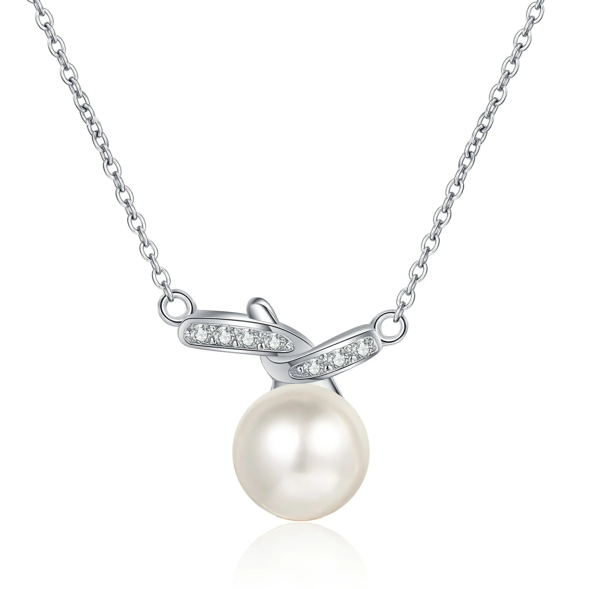 Wholesale Micro Insert Moissanite Irregular Choker Chains Fine Jewelry 925 Silver 8MM Natural Freshwater Pearl Pendant Necklaces