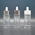 Ready Stock Clear Frosted Glass Bottle 30ml/50ml Empty with Dropper Accept Customized Logo Screen Printing & Customized Giftbox