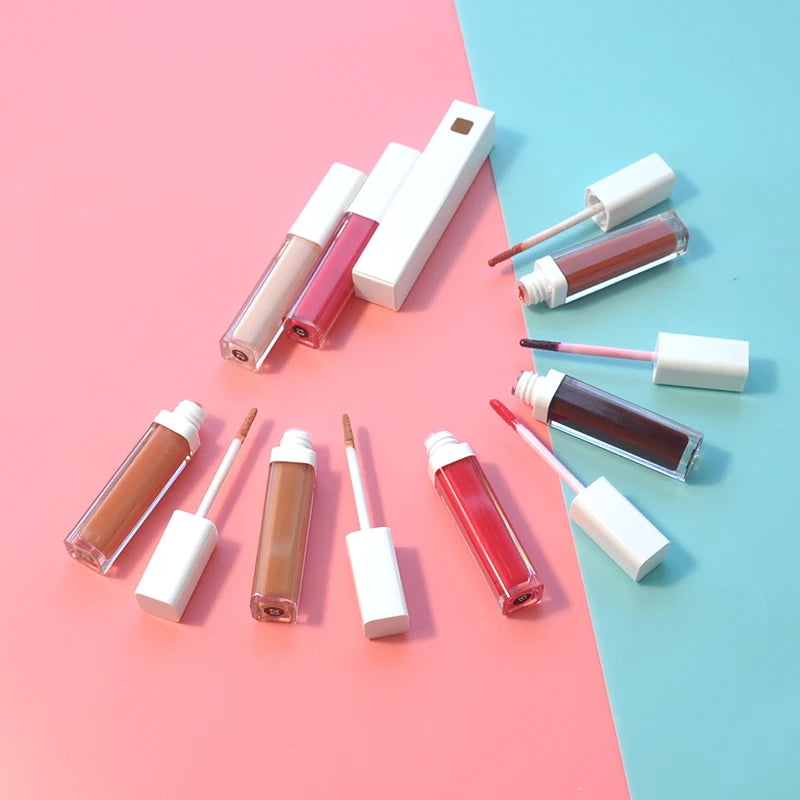 Hot Selling Custom Private Label 73 Colors Vegan Long Lasting Lipstick Lip Gloss White Tube Waterproof Hydrating Lipgloss