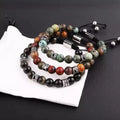 New Design Men Bracelet Natural Stone Stainless Steel Leaf Feather Charms Macrame Friendship Bracelet Men JBS11622