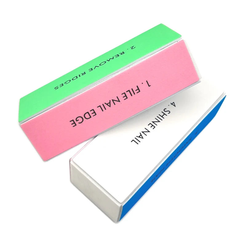 OEM ODM Emery 4 Side Remover Manicure Soft Grit Square Disposable Salon Sponge Nail Buffer Block Tools Polish Art File Sanding