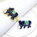 Cute Metal Elephant Napkin Rings Table Decoration Rhinestone Cartoon Animal Napkin Holder for Parties