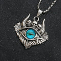 Retro Devil's Eye Stainless Steel Necklace with Heavenly Evil Eyes Men's Creative Punk Sweater Chain Jewelry