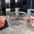 1.3L/ 1.5L /1.9L ODM OEM Heat Resistant High Borosilicate Transparent Glass Cooking Pot for Kitchen MegaBDM