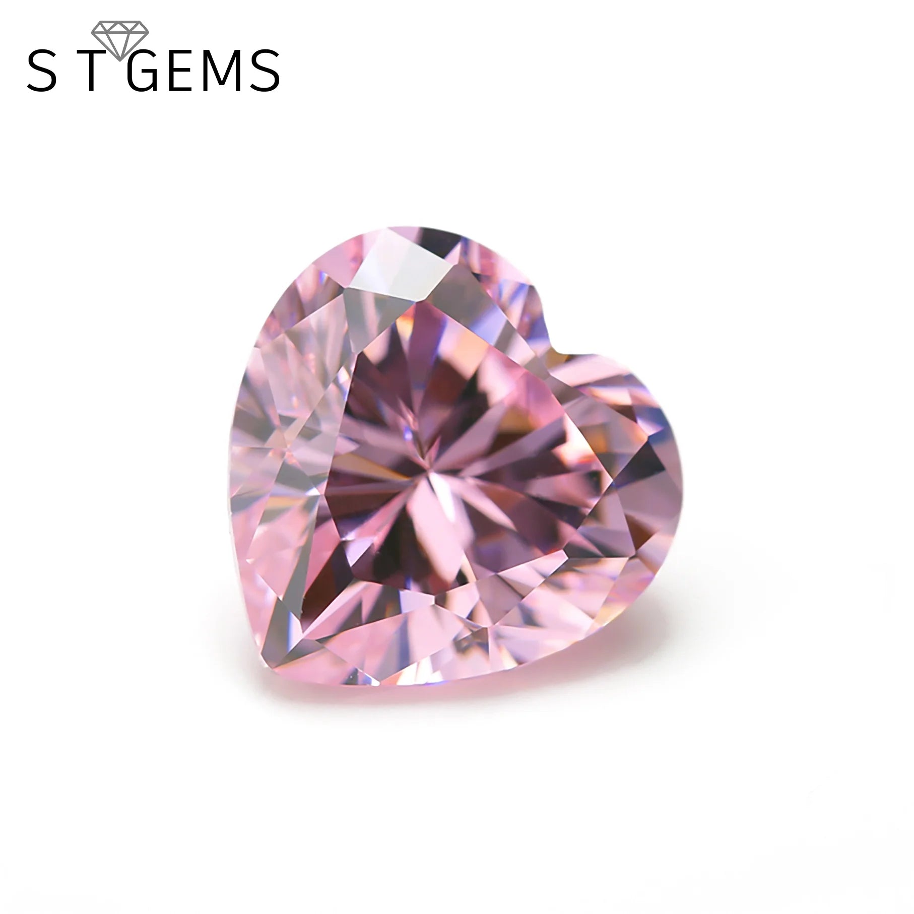 Wholesale Heart Shape CZ Stone Machine Cut Pink Cubic Zirconia