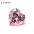 Light Pink Lab Created Diamond Heart Shape Cubic Zirconia CZ Stone