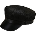 X1739  Wholesale Genuine Leather Visor Cap News Boy  Hats Real Leather Caps Beret Visor Hat