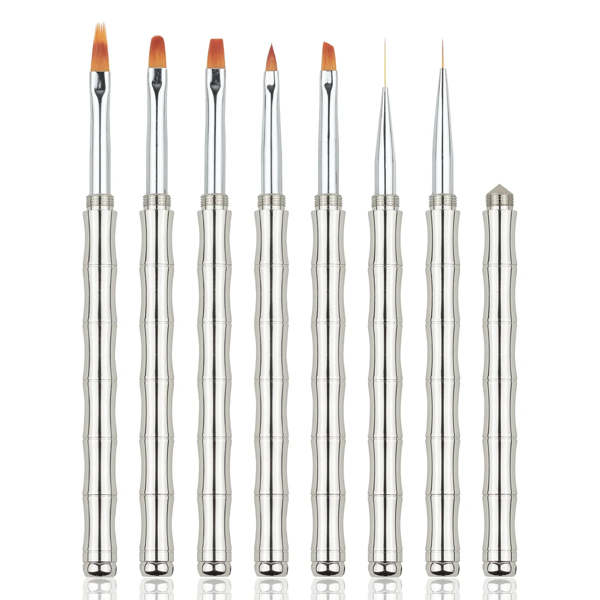 New Arrive Custom Logo 7pcs Nylon 3D Brush Gel Nail Art Liner Brush Set Detailing Liner Nail Brushes Drawing