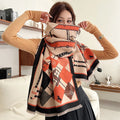 Korean-Style Long Double-Sided Scarf High-End Luxurious Shawl Warm & Versatile-Matches Various Outfits