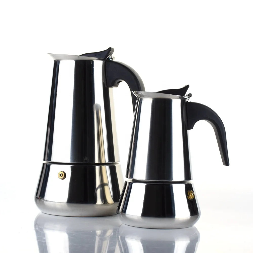 2/ 4/ 6/ 9 Cups Italian Stovetop Induction Coffee Filter Percolator Espresso Coffee Pot Maker 304 Stainless Steel Moka Pot Z