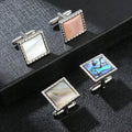 New Square Agate Crystal Cufflinks Fashionable Luxury Cufflinks Party Shirt Accessories for Men