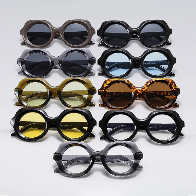 2025 Fashion Sunglasses Women Traveling UV400 Sunshade Sun Glasses High Quality Retro Large Frame Round Designer Sunglasses Men