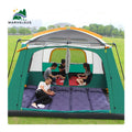 Green Three-Season Family Outdoor Camping Tent Windproof Double-Layer Oxford Two Bedrooms Summer Use 8+ Person Tent