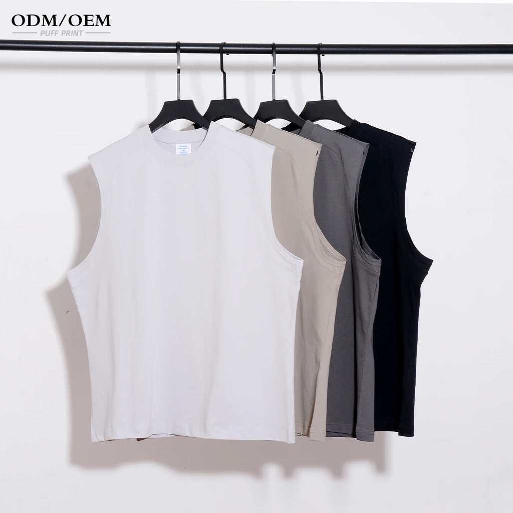 Wholesale Custom logo Cotton Running Singlet Muscle Athletic Shirts Sleeveless Fitness Wear Workout Men Gym Tank Top for Men