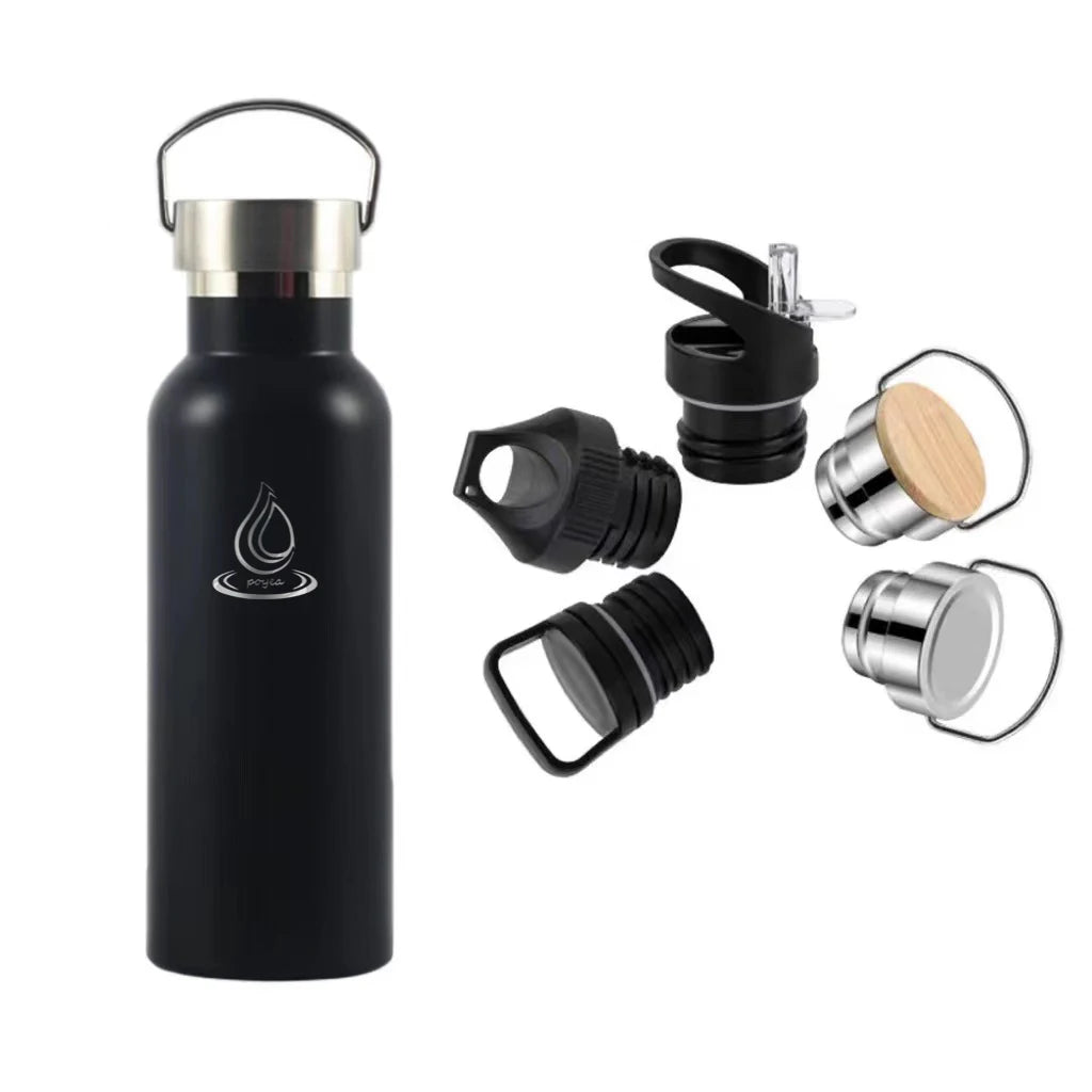 Standard Mouth BPA Free Double Wall Vacuum Flask Insulated Stainless Steel Sports Straw Water Bottle Coffee Thermos Bottle