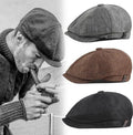 Factory Custom Linen Fabric Newsboy Caps for Men and Women High Quality Baker Boy Ivy Berets for Winter Party Scene