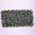 Stock Expandable Artificial Purple Flowers Willow Trellis Heat Expandable Artificial Leaf Fence for Decorative Purpose No MOQ