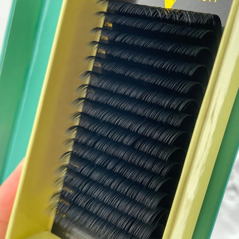 GEMERRY Individual Eyelash Extension Matte Black Lash Extensions Soft Silk Lash Trays Velvet Lash Extensions