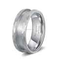 POYA 8mm Silver Hammered Tungsten Carbide Ring Blank Channel Inlay Ring Core Ring  Handcrafted Jewelry  Wedding Engagement Band
