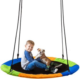 New Round Kids Toy Swing for Indoor/Outdoor Playgrounds Metal Frame & 600D Oxford 3 Kids Capacity