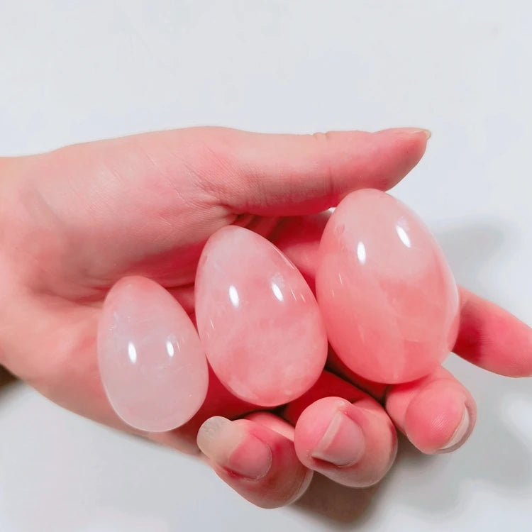 HZ Wholesale Natural Rose Quartz Yoni Eggs Kegel Ball Natural Healing Stones Yoni Egg Set Yoni Eggs Certified