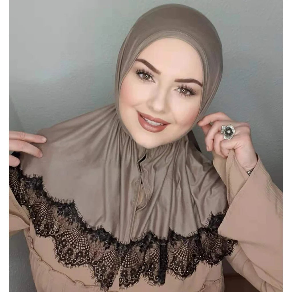 Jersey Muslim Underscarf Women Undercaps Lined Silk Satin Inner Hijab Inner Caps