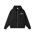 High Quality 380GSM Cotton Blend Cardigan Hoodie Oversized Drop Shoulder Custom Logo Printing French Terry Zipper Hoodie for Men