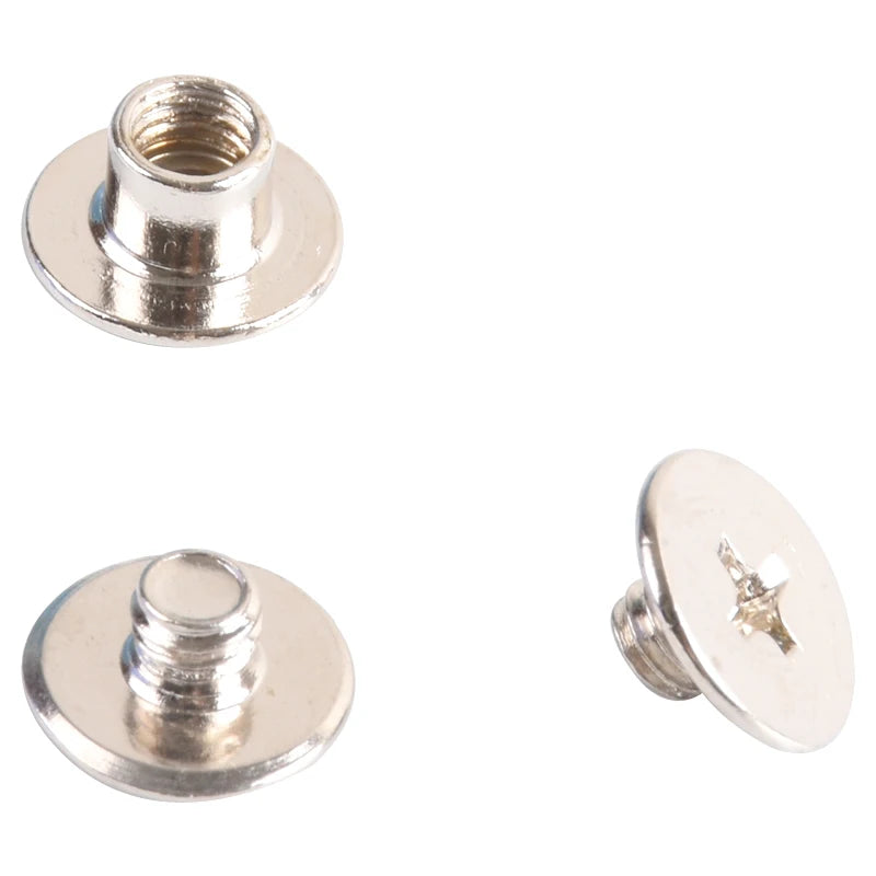 Ivoduff Nickel Plated Blinding Post Chicago Nail Screw Rivet for DIY Leather Craft Belt or Books