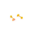 Waterproof Hypoallergenic Heart Shape Earring Gold Plated Enamel Screwback Earring Stainless Steel Jewelry Earrings for Girls