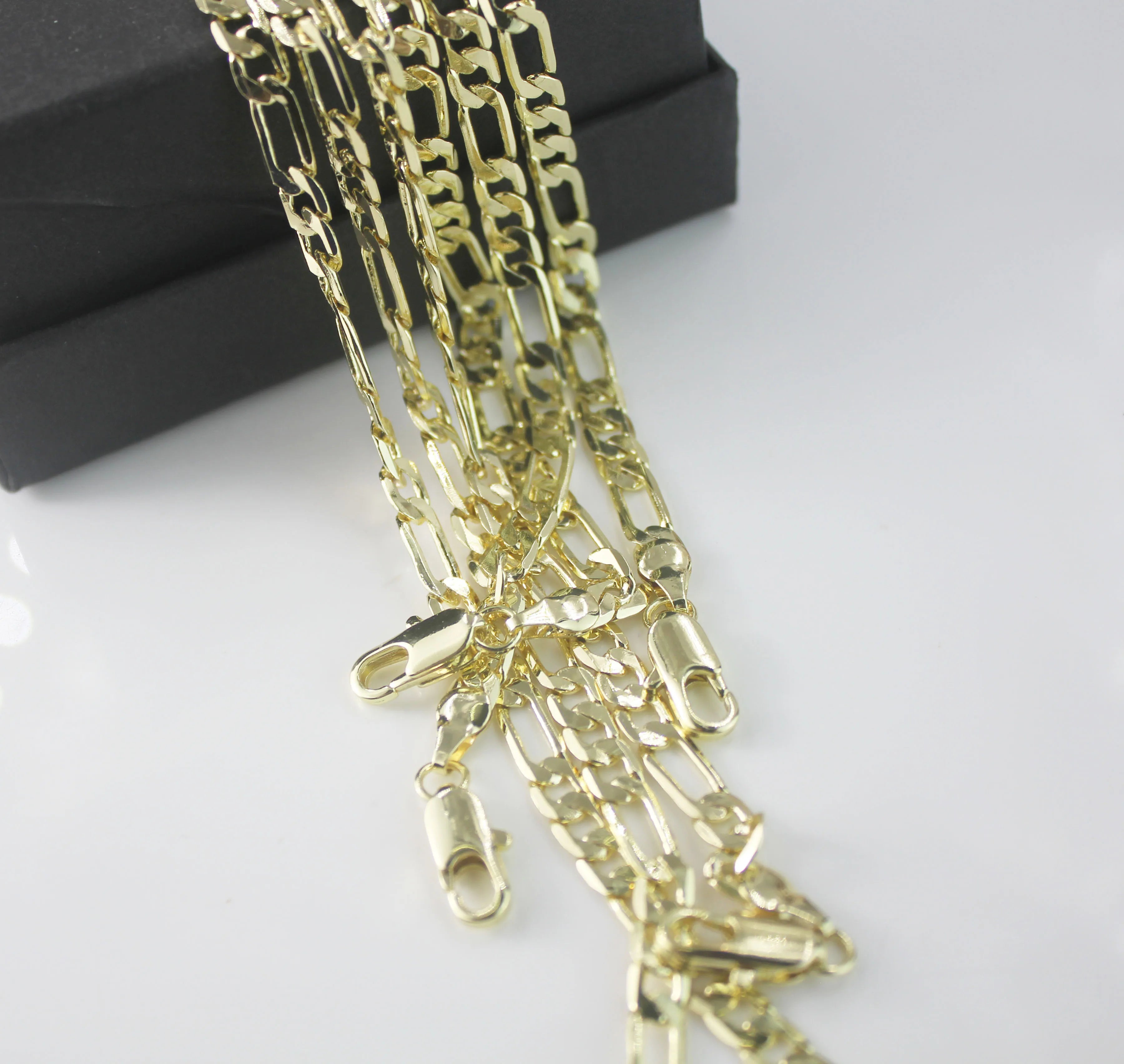 BMZ 2026 New Arrival Top Best Quality 14k Gold Ion Plating 24inch 60*0.6 cm Unisex Classic Figaro Chain