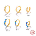 Rainbowking S925 Sterling Silver Round Aubergine Earrings Fashion Diamond-set Hoop Earrings INS Creative Fine Jewelry Earrings