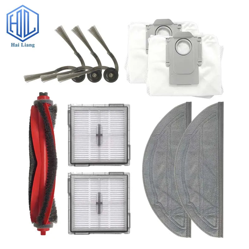 Replacement Accessories Kit Compatible with Roborock Q10 S5/Q10 S5+ Robot Main Side Brush Dust Bag Filter Mop