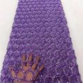 Purple Bridal Lace Fabric With Sequins Embroidery Beaded Lace Fabric Net Tulle Wedding Fabrics for Women