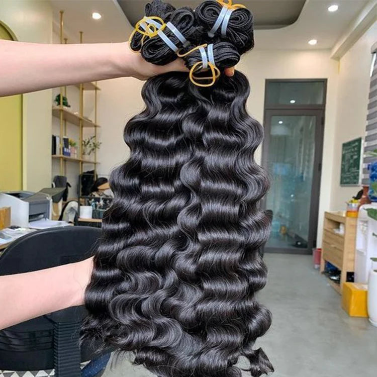 Cambodian Wavy Bundles One Donor Indian Hair Virgin Cuticle Aligned Extension 100%  Cambodian Wavy Human Hair Extensions