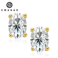Latest Style New Designed Oval Cut 0.5ct Moissanite 925 Sterling Silver Stud Earring for Lady