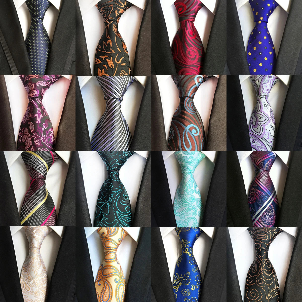 Silk 8cm Tie Luxury Wedding Man Suit Classic Plaid Striped Formal Ties