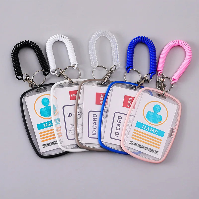 Wholesale Custom Eco-friendly Durable Fashionable Transparent Waterproof Acrylic ID Card Holder Case Detachable Hook Lanyards