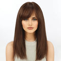 100% Natural Black Brazilian Straight Remy Human Hair Wigs with Glueless Natural Bangs for Women-MOQ 1 Piece MegaBDM
