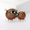 Women Animal Clothing Accessories Lamb Eating in the Grass Pins Jewelry