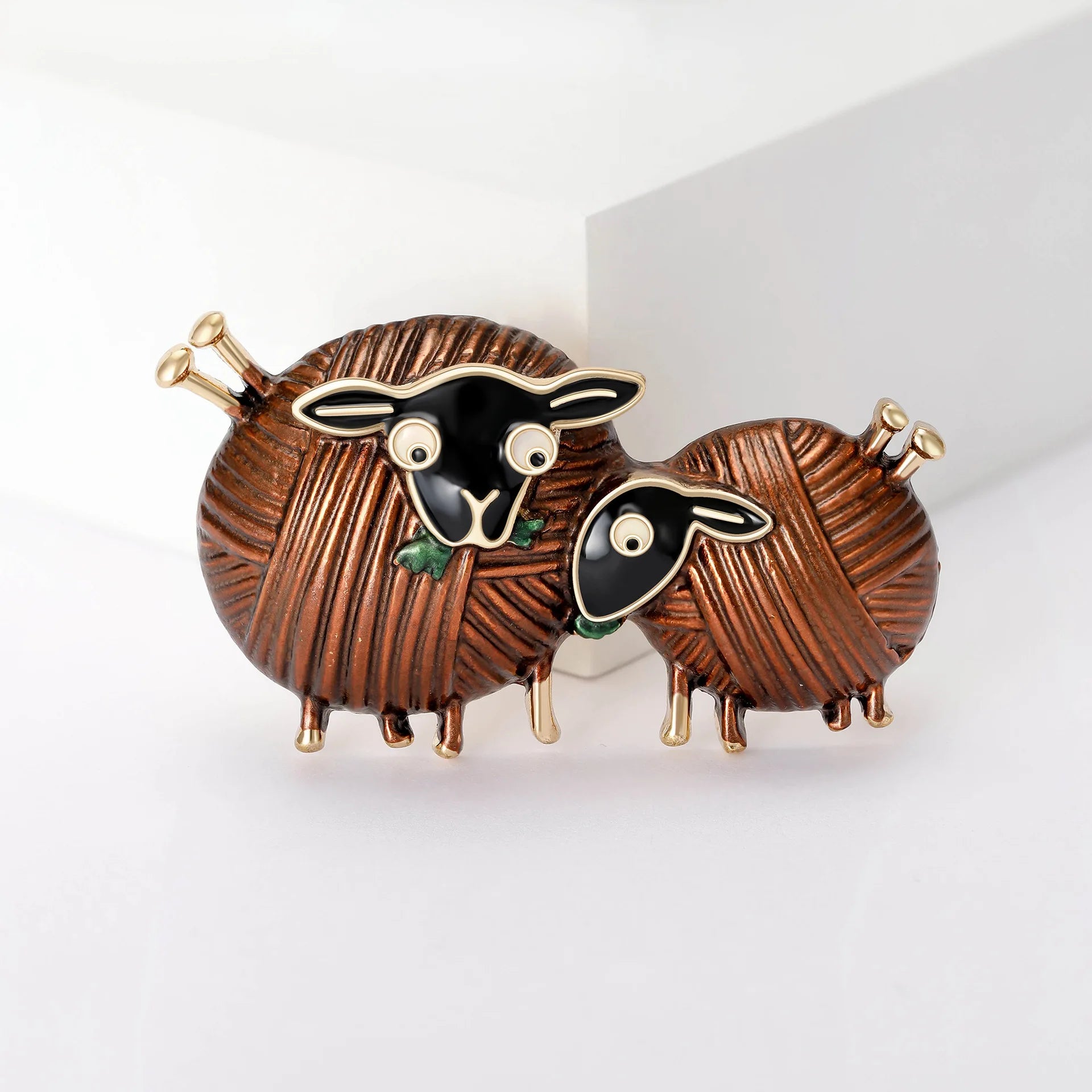Women Animal Clothing Accessories Lamb Eating in the Grass Pins Jewelry