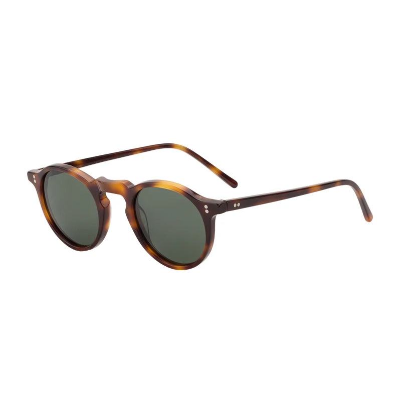 2024 Wholesale Price High Quality Modern Shades Fabulous Women Men Round Frame Vintage Classic Acetate Sunglasses
