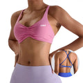 Custom Solid Nude Colorful Sexy Crossback Push up Sports Bra Quick Drying Breathable High Elastic Tennis Yoga Bra for Women
