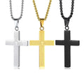 SC Cross Pendant Long Chain Necklace Cross Jesus Necklace Punk Jewelry Stainless Steel Cross Pendant Necklace for Men