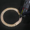 Drop Shipping Fine Jewelry Hip Hop Men 20mm Gold Plated Iced Out VVS Moissanite Diamond Cuban Link Chain Necklace
