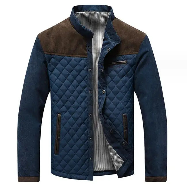 Wholesale Casual Coat Zipper Pocket Stand Collar Big Size Jacket Men Fashion Long Sleeve Jackets